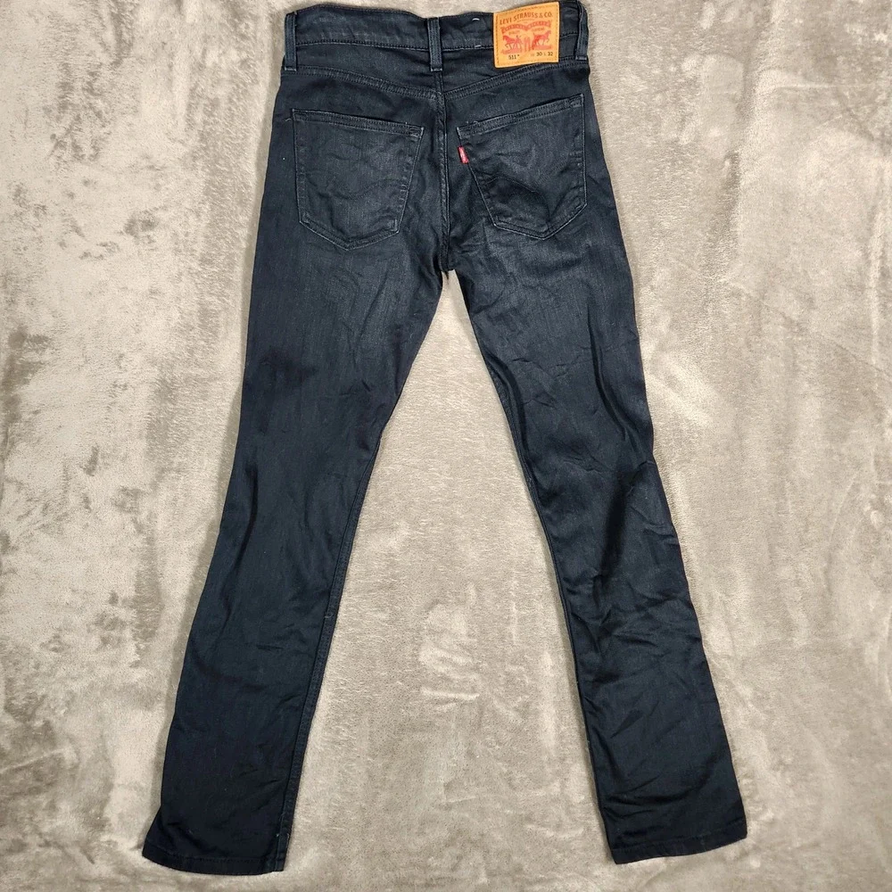 Levi's 511 Jeans Mens 30X32 Indigo Blue Slim Fit Dark Excellent 04511-4558‎